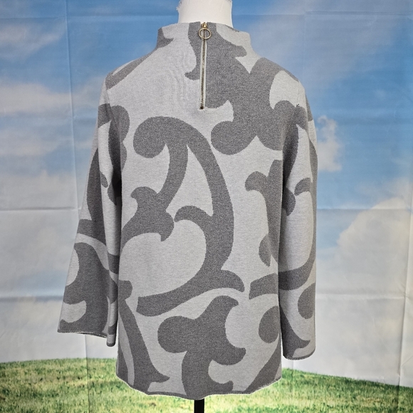 CHICO'S | PRINTED STRUCTURED MOCK-NECK SWEATER - Picture 7 of 16